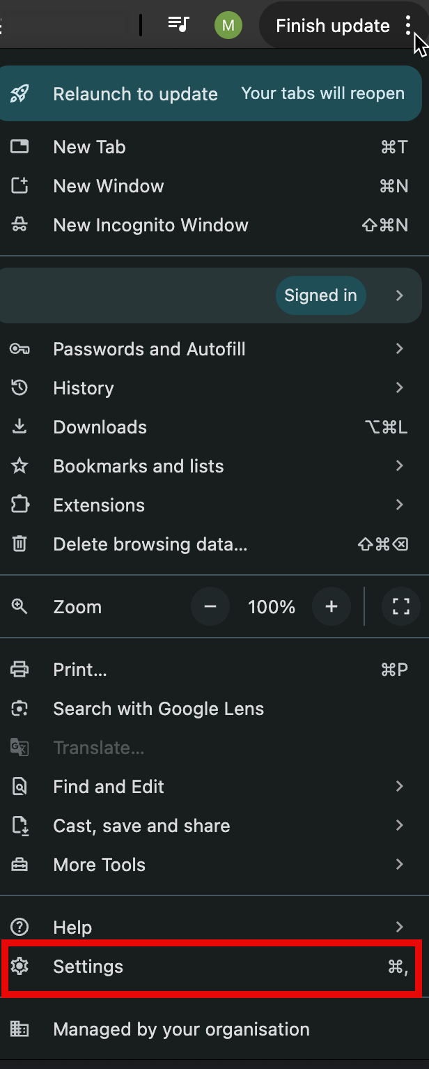 Step 1 - Open Settings
